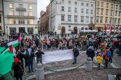 Palestyńczycy na krakowskim Rynku, kolejny protest - zdjęcie 5