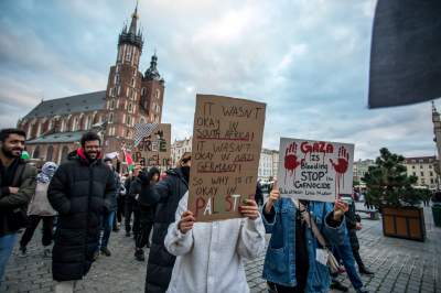 Palestyńczycy na krakowskim Rynku, kolejny protest - zdjęcie 17