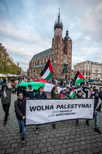 Palestyńczycy na krakowskim Rynku, kolejny protest - zdjęcie 16