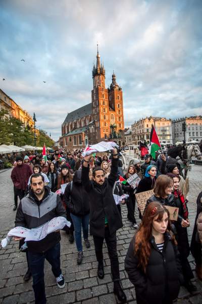 Palestyńczycy na krakowskim Rynku, kolejny protest - zdjęcie 19