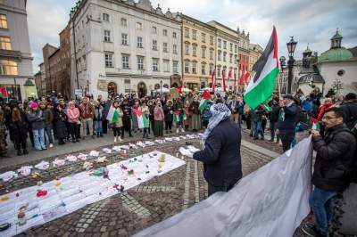 Palestyńczycy na krakowskim Rynku, kolejny protest - zdjęcie 14