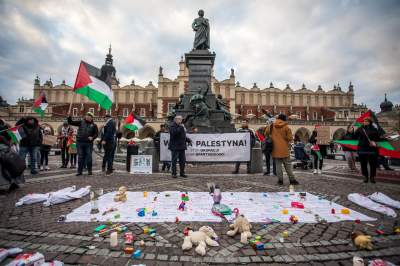 Palestyńczycy na krakowskim Rynku, kolejny protest - zdjęcie 10