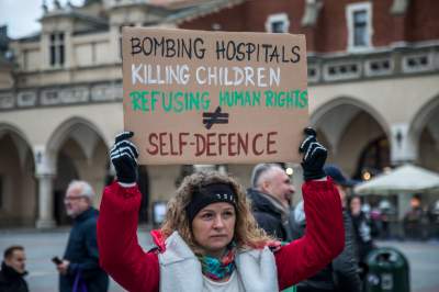 Palestyńczycy na krakowskim Rynku, kolejny protest - zdjęcie 6