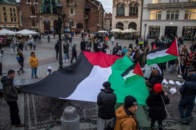 Palestyńczycy na krakowskim Rynku, kolejny protest - zdjęcie 4