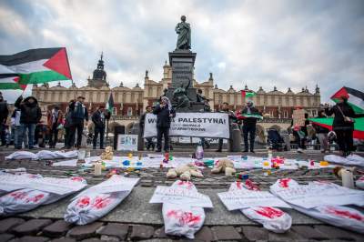 Palestyńczycy na krakowskim Rynku, kolejny protest - zdjęcie 12