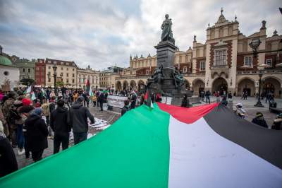 Palestyńczycy na krakowskim Rynku, kolejny protest - zdjęcie 11