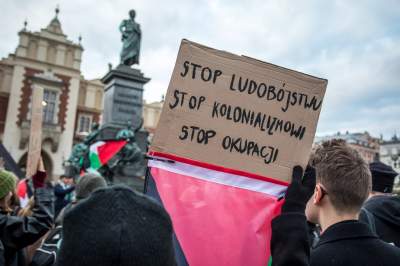 Palestyńczycy na krakowskim Rynku, kolejny protest - zdjęcie 9