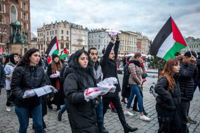 Palestyńczycy na krakowskim Rynku, kolejny protest - zdjęcie 18