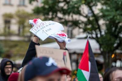 Palestyńczycy na krakowskim Rynku, kolejny protest - zdjęcie 25