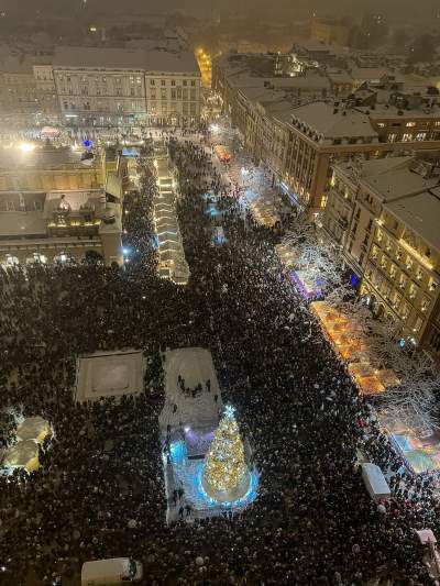 Choinka na krakowskim Rynku już w pełnym blasku - zdjęcie 15