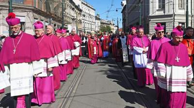 Tradycyjna procesja na Skałkę: hierarchowie, wierni i politycy (głównie PiS) - zdjęcie 17