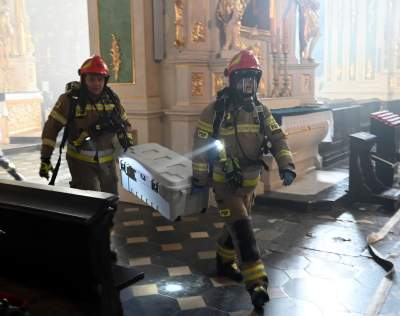 Akcja Straży Pożarnej w Bazylice Bożego Ciała na Kazimierzu. Ćwiczenia - zdjęcie 28