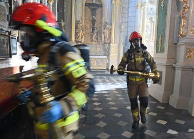 Akcja Straży Pożarnej w Bazylice Bożego Ciała na Kazimierzu. Ćwiczenia - zdjęcie 29