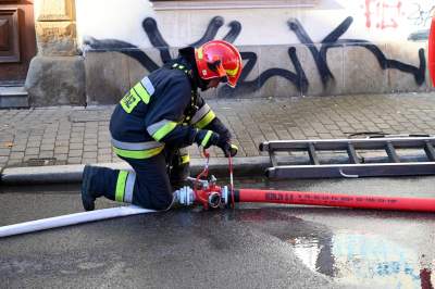 Akcja Straży Pożarnej w Bazylice Bożego Ciała na Kazimierzu. Ćwiczenia - zdjęcie 22