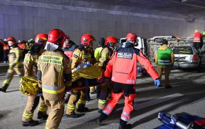 Akcja w tunelu w Dziekanowicach na budowie Północnej Obwodnicy Krakowa - zdjęcie 27