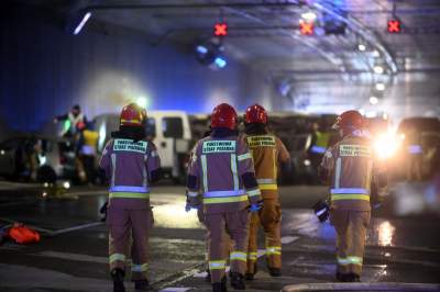 Akcja w tunelu w Dziekanowicach na budowie Północnej Obwodnicy Krakowa - zdjęcie 7