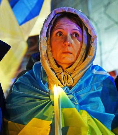 Kraków solidarny w walczącą Ukrainą, w rocznicę zbrodniczej rosyjskiej napaści - zdjęcie 6