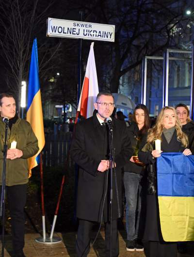Kraków solidarny w walczącą Ukrainą, w rocznicę zbrodniczej rosyjskiej napaści - zdjęcie 29