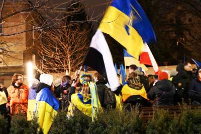 Kraków solidarny w walczącą Ukrainą, w rocznicę zbrodniczej rosyjskiej napaści - zdjęcie 30