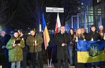 Kraków solidarny w walczącą Ukrainą, w rocznicę zbrodniczej rosyjskiej napaści - zdjęcie 28