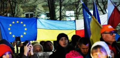 Kraków solidarny w walczącą Ukrainą, w rocznicę zbrodniczej rosyjskiej napaści - zdjęcie 22