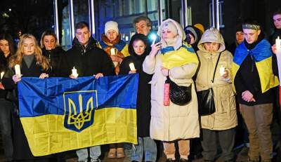Kraków solidarny w walczącą Ukrainą, w rocznicę zbrodniczej rosyjskiej napaści - zdjęcie 21