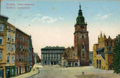 Pocztówka z Rynku Głównego z 1915 roku.