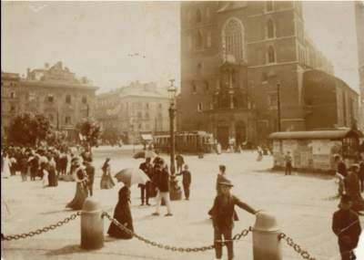 Rynek  Główny z roku 1901. (źródło Archiwum Narodowe w Krakowie)