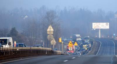 "Żółte kamizelki" blokowały zakopiankę koło Myślenic - zdjęcie 19
