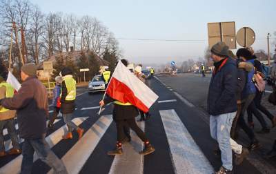 "Żółte kamizelki" blokowały zakopiankę koło Myślenic - zdjęcie 10
