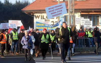 "Żółte kamizelki" blokowały zakopiankę koło Myślenic - zdjęcie 20