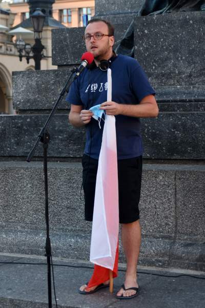 Kraków wspiera Białoruś! Kolejna manifestacja na Rynku Głównym - zdjęcie 55