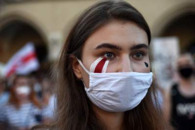 Kraków wspiera Białoruś! Kolejna manifestacja na Rynku Głównym - zdjęcie 14