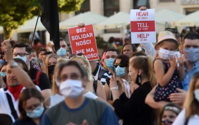 Kraków wspiera Białoruś! Kolejna manifestacja na Rynku Głównym - zdjęcie 45