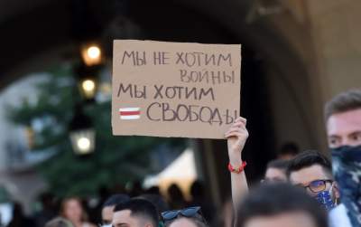 Kraków wspiera Białoruś! Kolejna manifestacja na Rynku Głównym - zdjęcie 48