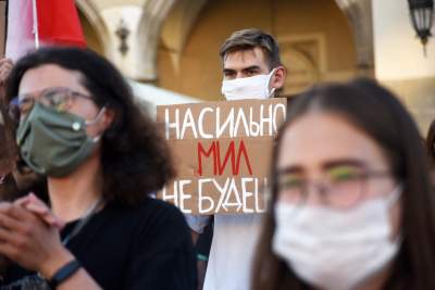 Kraków wspiera Białoruś! Kolejna manifestacja na Rynku Głównym - zdjęcie 30
