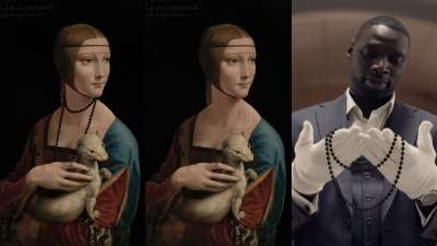 Dama z gronostajem reklamuje serial Netflixa