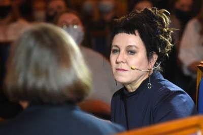 Spotkanie Olgi Tokarczuk ze studentkami i studentami, fot. Marek Lasyk - zdjęcie 4