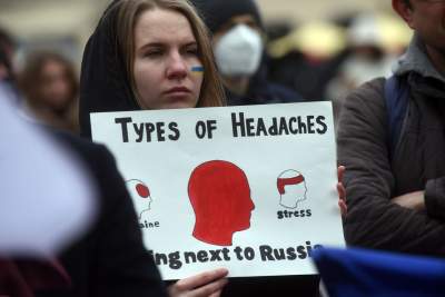 Marsz solidarności z Ukrainą w Krakowie. Finał przed konsulatem Rosji - zdjęcie 20