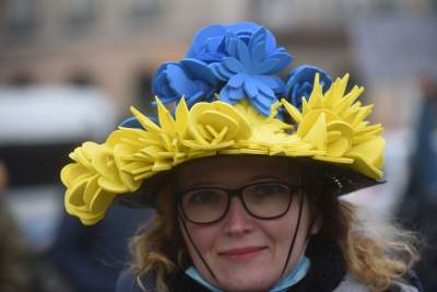 Marsz solidarności z Ukrainą w Krakowie. Finał przed konsulatem Rosji - zdjęcie 22