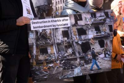 Ukraińscy uchodźcy protestują na Rynku Głównym. Jeden postulat - zdjęcie 26