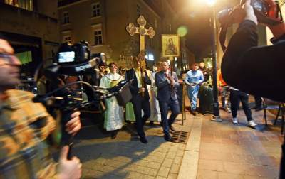 Prawosławna Wielkanoc w Krakowie, kilkugodzinna nocna liturgia - zdjęcie 39