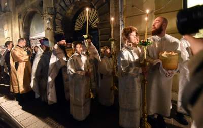 Prawosławna Wielkanoc w Krakowie, kilkugodzinna nocna liturgia - zdjęcie 26
