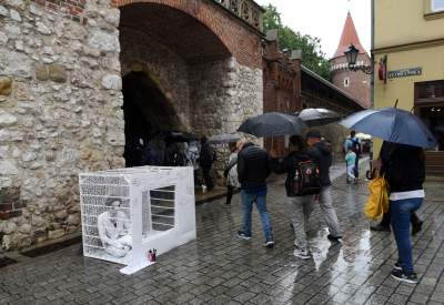 Biały pokój, performance przed Bramą Floriańską - zdjęcie 15