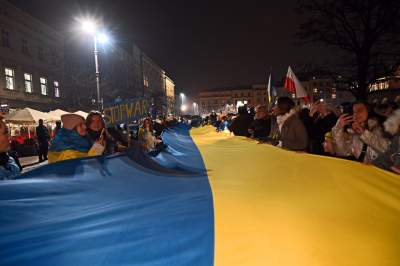 Jeśli Ukraina upadnie, Europa nie przetrwa. Manifestacja w Krakowie - zdjęcie 21